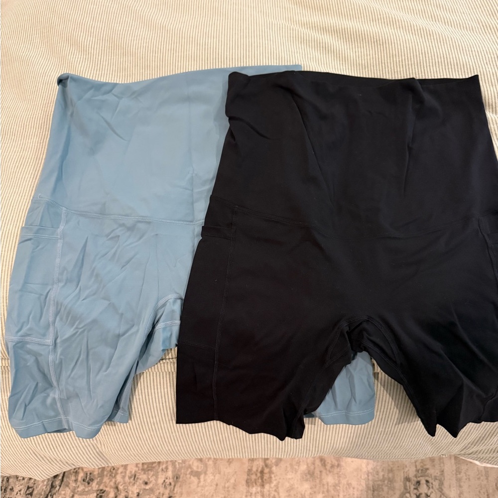Women's Black and Blue Shorts
